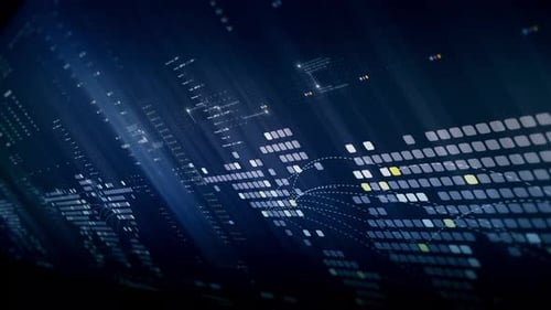 Animated Futuristic Global Network with Digital Data Display