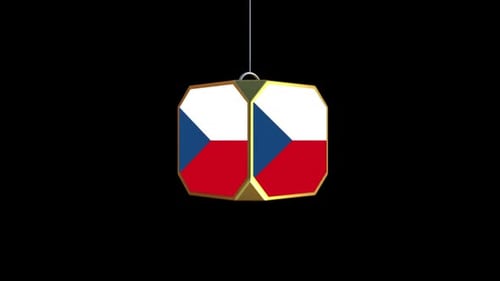 Czech Republic Flag Golden Box 3D Rotation Animation