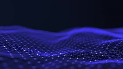 Digital Network Dots Loop – Abstract Glowing Blue Background