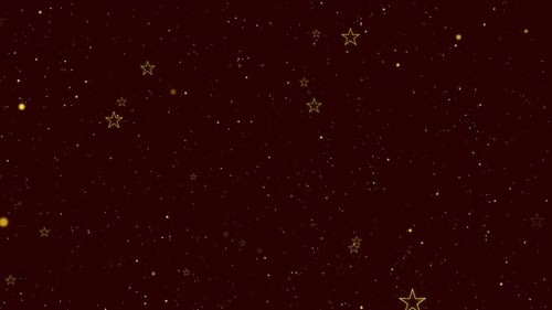 Sparkling Gold Stars and Particles Festive Motion Background