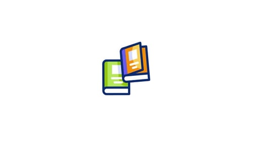 Animated Books Opening and Closing Flat Design Icon