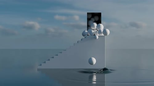 Boules qui tombent en boucle 3D