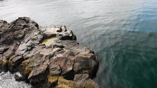 Aerial view of Unalaska island, Alaska, United States.