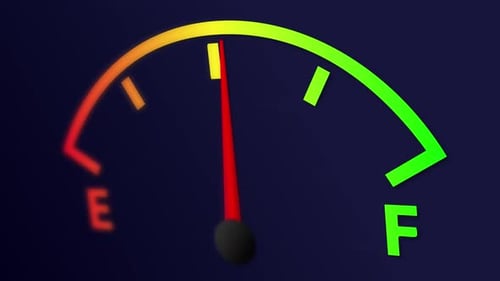 Car fuel gauge indicator , empty to full tank