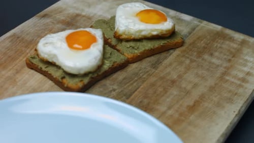 Macro Shot Toast with Avocado Spread and Egg