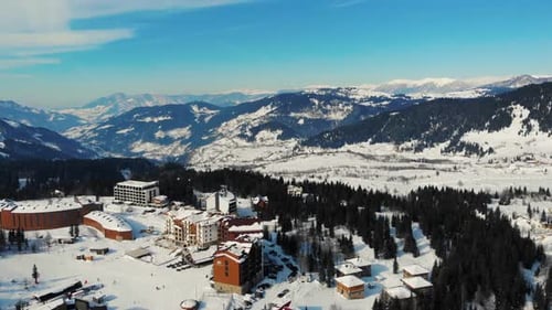 Ski Resort In The Mountains. Ski Resort Goderdzi In Georgia