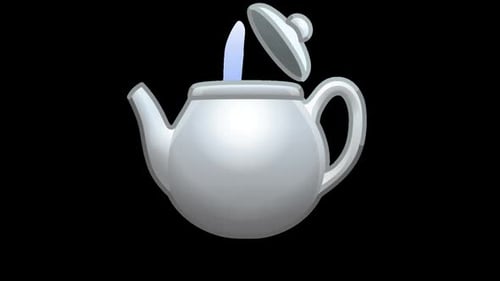 White Teapot Pouring Animated Icon