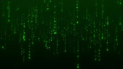 Digital Data Stream Matrix Circuit Board Security Binary Code Big Data Flow Cyber Wave Blockchain