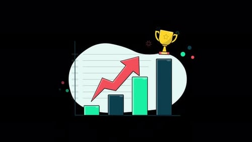 Business Success Graph. Business Object Concept Animation Video - Transparent