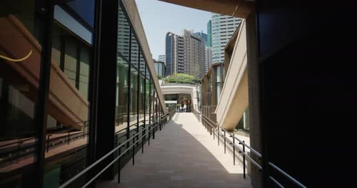 Modern Skywalk in Tokyo Tower District, Japan