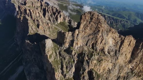 Aerial Aweinspiring Aerial View of the Rugged Lykoran Ridge in the Caucasus