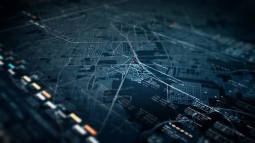 Carte de ville numérique holographique HUD futuriste 01