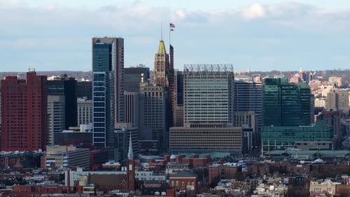 Urban Panorama: Baltimore City Skyline and Buildings