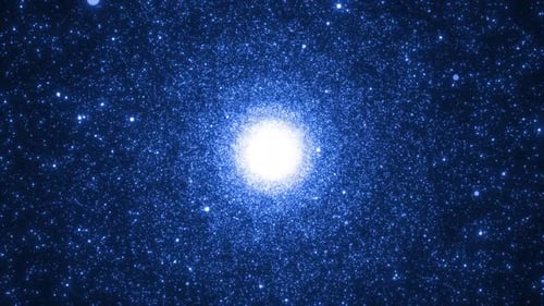 Flying Through Star And Galaxy, Galaxy And Star Moving On Space, Bright Stars And Galaxy Over Dark