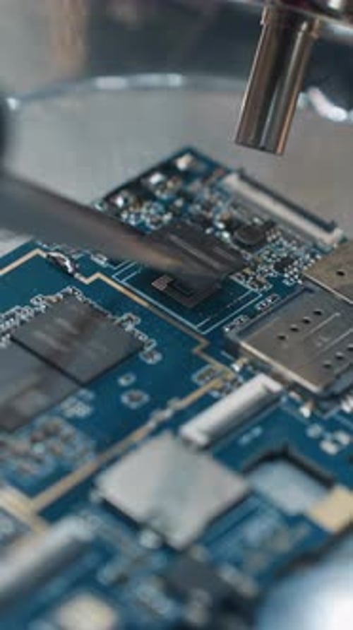 Computer Circuit Board Repair Close Up