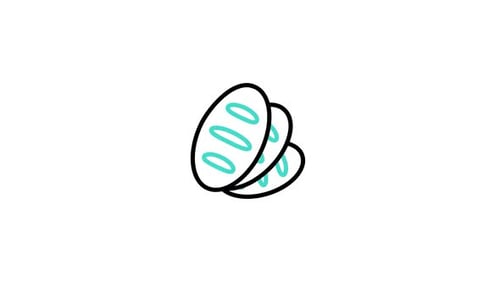 Animated Minimalist Line Art Bread Loaf Food Icon
