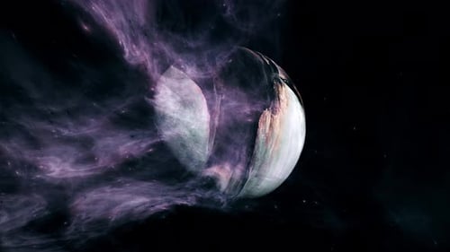 Abstract Splitting Planet with Fluid Cosmic Nebula Reveal