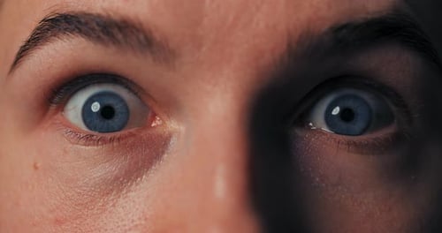 Eyes Opening Wide in Extreme Close Up