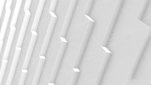 White Abstract Geometric Blocks Extruding Loop Background