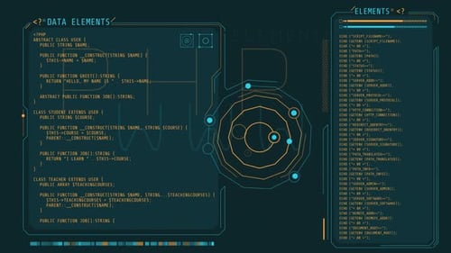 Animation of the Coding in Windows HUD Interface
