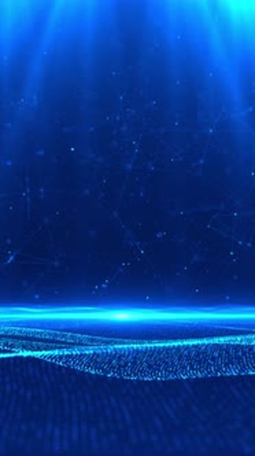 Futuristic Blue Digital Particle Vertical Background