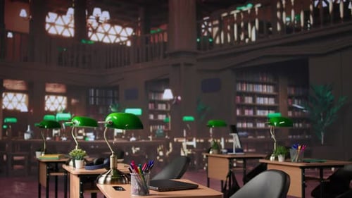 Empty Campus Library As a Designated Space for Students to Work