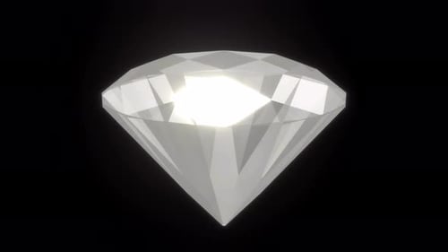 3D Rotating Diamond Animation with Glossy Reflections