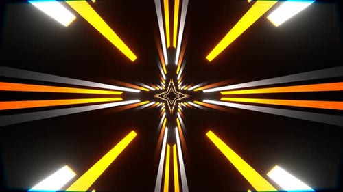 Orange And White Neon Lines Move Alternately Background Vj Loop In 4K
