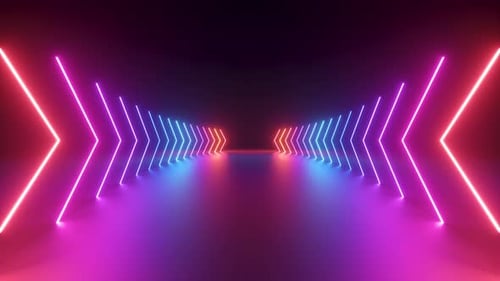 fundo de néon com setas de gradiente brilhantes