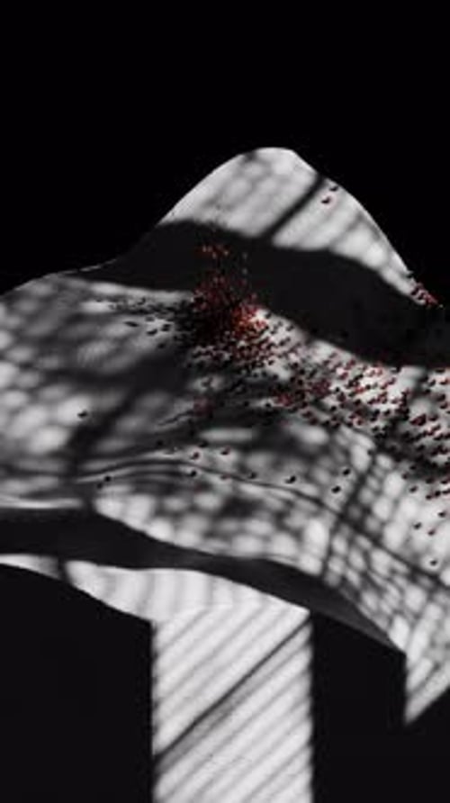 Minimalist 3D Loop of Exploding Spheres in Soft Light Environment