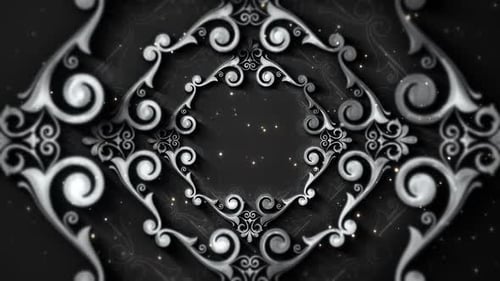 Elegant Ornamental Frame Reveal with Animated Flourishes and Particles