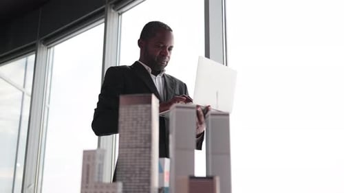 African American Business Man Real Estate Agents in Black Stylish Formal Suit