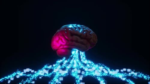 Cybernetic Brain Core: High-Tech Data Transfer and Storage