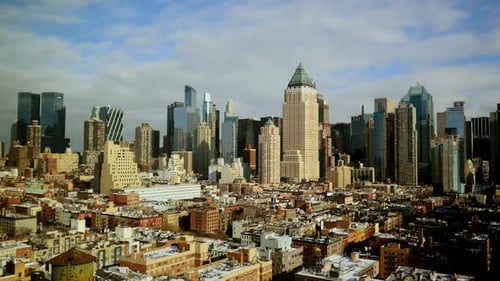 Cityscape Skyline View of High Rise Corporate Office Business District Blocks