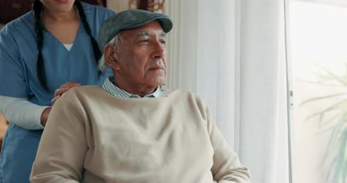 Senior Man with Woman, Assisted Living