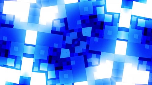 Abstract Geometric Blue Squares Motion Background Loop