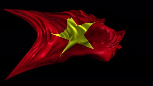 Realistic 3D Waving Vietnam Flag Animation