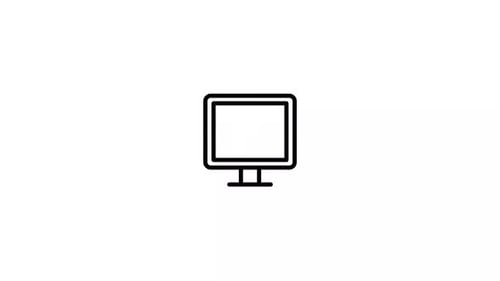 Minimalist Computer Monitor Icon Reveal Animation