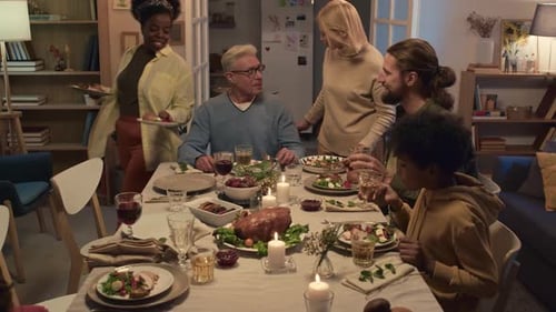 Family Celebrates Together at Holiday Dinner