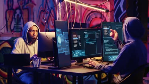 Hacker Devising Hacking Plan Together