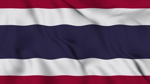 Waving Thailand Flag Realistic Loop Animation