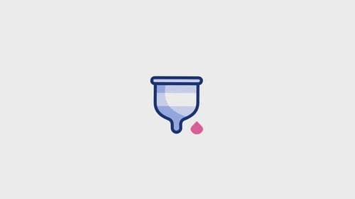 Animated Menstrual Cup Flat Design Icon