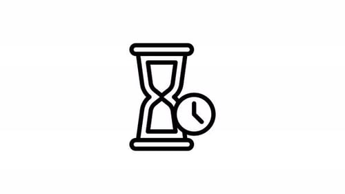 Minimalist Hourglass Clock Icon Animation
