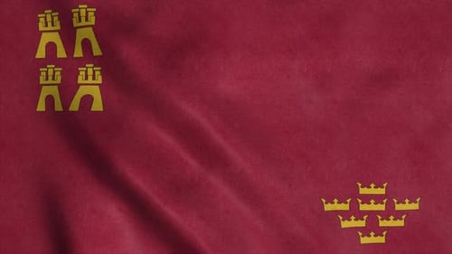 Realistic Fabric Waving Flag Animation with Royal Symbols