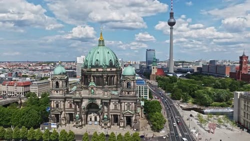 Aerial view of Berlin Cathedral , Germany