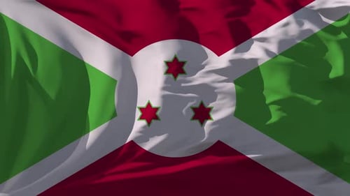 Realistic Waving Flag of Burundi Loop Animation