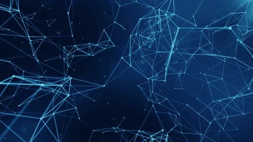 Abstract Blue Digital Network Connection Loop Background