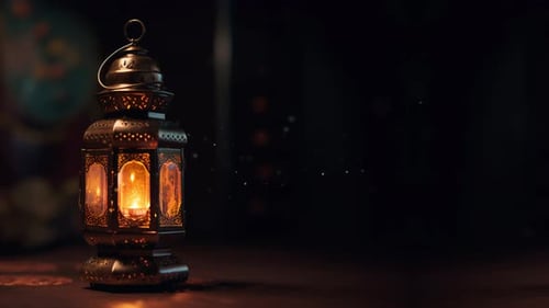 Hintergrundschleife mit Ramadan-Laterne