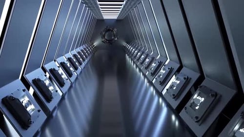 Futuristic Sci-Fi Tunnel Loop with Glowing Lights