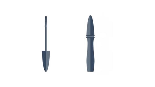 Animated Flat Design Mascara Tube and Brush Reveal